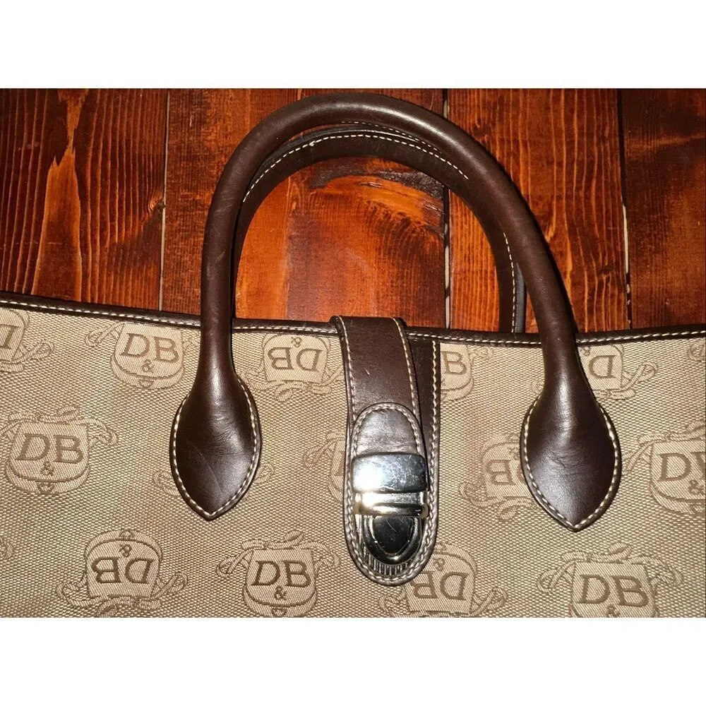 Vintage Dooney & Bourke Donegal Signature Canvas Tote